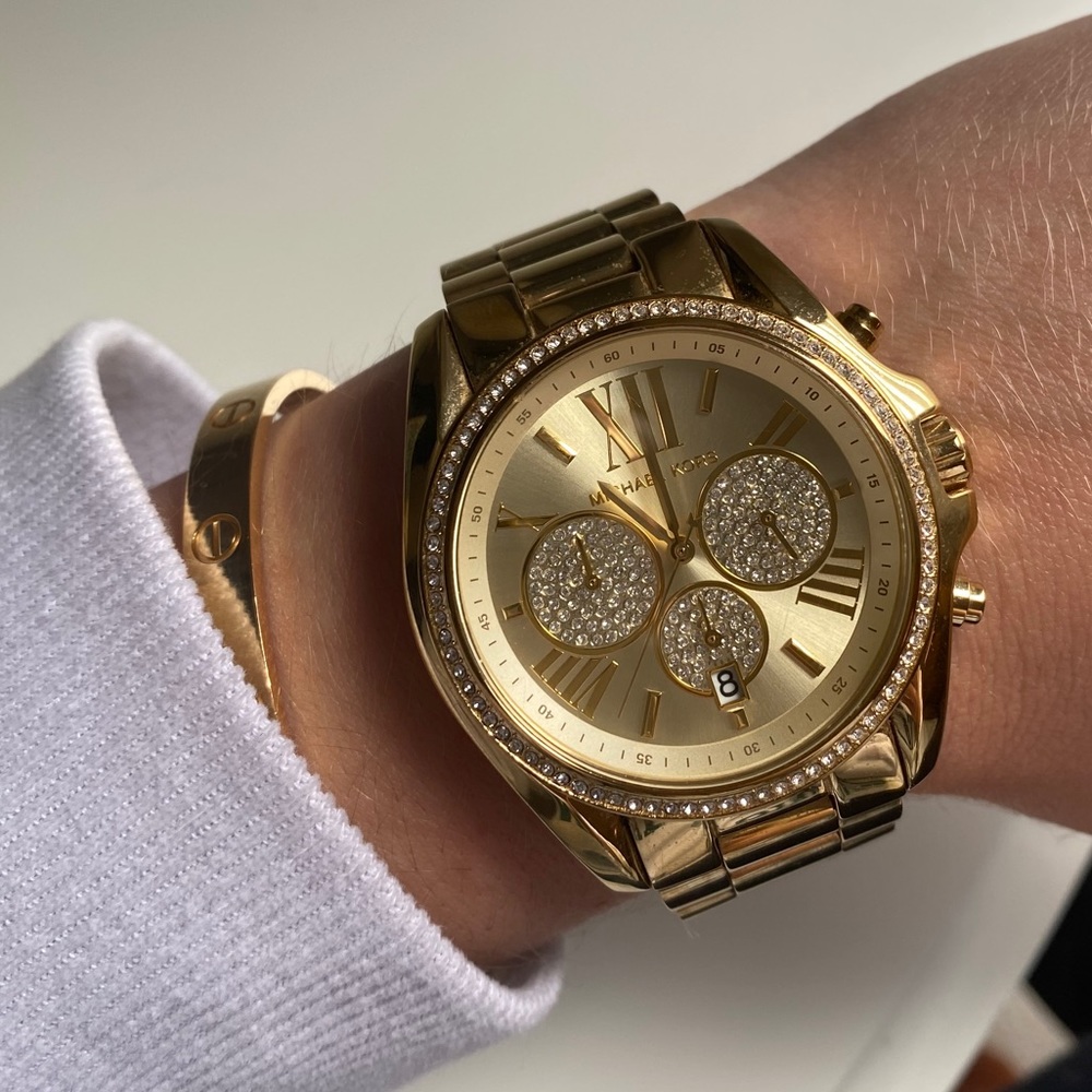 Michael Kors 43mm gold chronograph Bradshaw watch